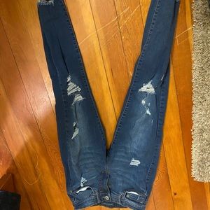 aeropostale high waist crop distressed jegging